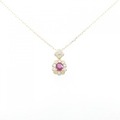 K18YG フラワー ルビー ネックレス 0.34CT