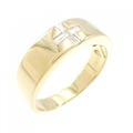 【新品】K18YG クロス ダイヤモンド リング 0.15CT
