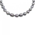 シルバークラスプ 黒蝶パール ネックレス 8-11mm