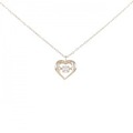 K18PG ハート ダイヤモンド ネックレス 0.08CT