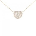 K18PG ハート パヴェ ダイヤモンド ネックレス 0.50CT