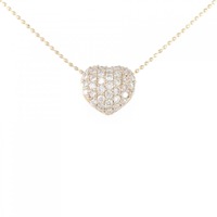 K18PG ハート パヴェ ダイヤモンド ネックレス 0.50CT