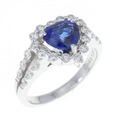 K18WG ハート サファイヤ リング 1.00CT