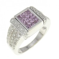 K18WG サファイヤ リング 0.35CT