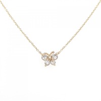 K10YG バタフライ ダイヤモンド ネックレス 0.2CT