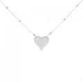 K18WG ハート パヴェ ダイヤモンド ネックレス 1.40CT