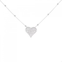 K18WG ハート パヴェ ダイヤモンド ネックレス 1.40CT