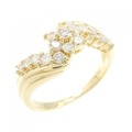 K18YG フラワー ダイヤモンド リング 0.60CT