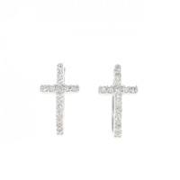 PT クロス ダイヤモンド ピアス 0.60CT