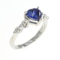 PT ハート サファイヤ リング 0.84CT