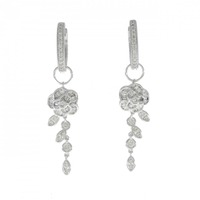 K18WG 2WAY フラワー ダイヤモンド ピアス 1.10CT