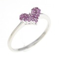 K18WG ハート サファイヤ リング 0.12CT