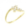 K18YG クロス ダイヤモンド リング 0.12CT