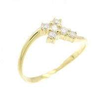K18YG クロス ダイヤモンド リング 0.12CT