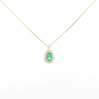 【新品】K18YG エメラルド ネックレス 0.18CT