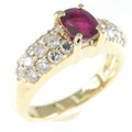 K18YG ルビー リング 0.74CT