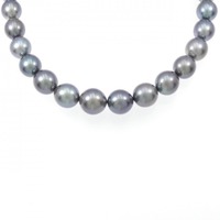 シルバークラスプ 黒蝶パール ネックレス 8-10.5mm