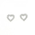 K18WG ハート ダイヤモンド ピアス 0.34CT
