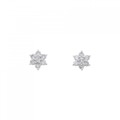 K18WG フラワー ダイヤモンド ピアス 0.36CT