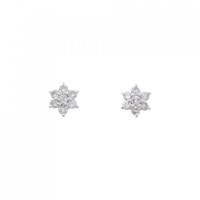 K18WG フラワー ダイヤモンド ピアス 0.36CT