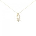K18YG フラワー ダイヤモンド ネックレス 0.50CT