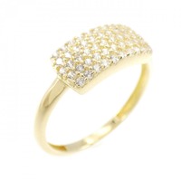 750YG パヴェ キュービック リング