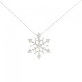K18WG スノーフレーク ダイヤモンド ネックレス 0.40CT