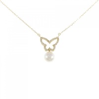 K18YG バタフライ アコヤパール ネックレス 7.8mm