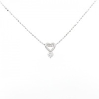 PT ハート ダイヤモンド ネックレス 0.08CT