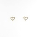 K18YG ハート ダイヤモンド ピアス 0.2CT
