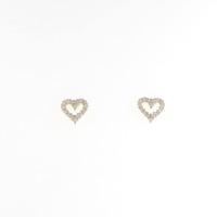K18YG ハート ダイヤモンド ピアス 0.2CT