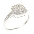 K18WG ダイヤモンド リング 0.30CT