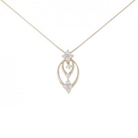 K18PG フラワー ダイヤモンド ネックレス 0.50CT