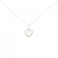 K18WG ハート ダイヤモンド ネックレス 0.03CT
