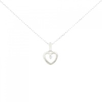 K18WG ハート ダイヤモンド ネックレス 0.03CT