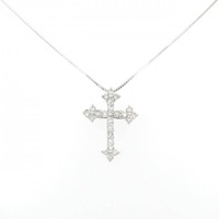 K18WG クロス ダイヤモンド ネックレス 1.00CT