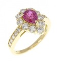 K18YG ルビー リング 0.647CT