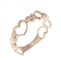 K10PG ハート ダイヤモンド リング 0.006CT