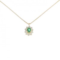 K18YG エメラルド ネックレス 0.20CT