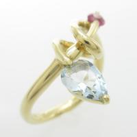 K18YG アクアマリンリング
