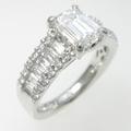 【リメイク】プラチナダイヤモンドリング 1．157ct・F・SI1・エメラルドカット
