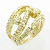 K18YG リボン ダイヤモンドリング