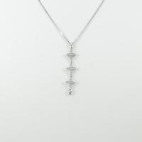 K18WG 2WAY フラワー ダイヤモンドネックレス