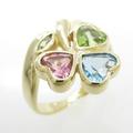 K18YG クローバー カラーストーンリング