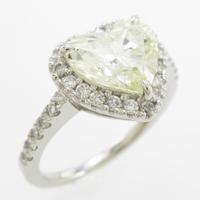 プラチナダイヤモンドリング 2．068ct・LY・VS2・ハートシェイプ