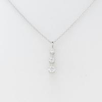 K18WG スリーストーン ダイヤモンドネックレス20％引き