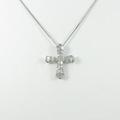K18WG クロス ダイヤモンドネックレス