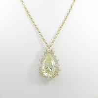 【リメイク】K18YG ダイヤモンドネックレス 20．834ct・LY・SI2・ペアシェイプ