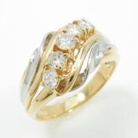 K18YG／PT ダイヤモンドリング