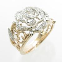 K18PG／K18WG フラワー ダイヤモンドリング